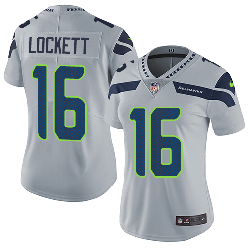 2019 Women Seattle Seahawks 16 Lockett grey Nike Vapor Untouchable Limited NFL Jersey